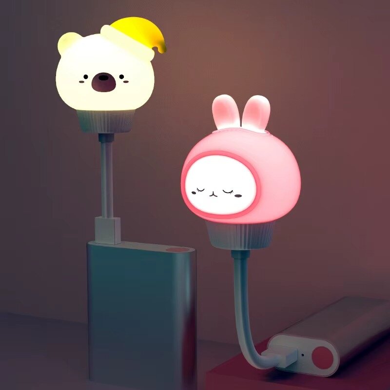 מנורת לילה לילדים עם שלט, חיבור USB ועיצובי חיות – תמונה 2