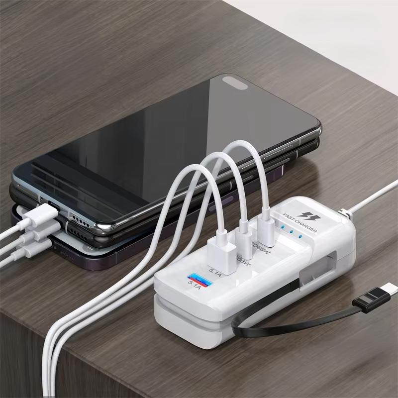 מטען קיר 4 יציאות לטעינה מהירה USB ו-Type-C 66W – תמונה 2