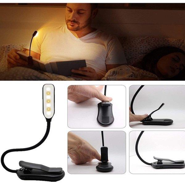 מנורת קליפס LED נטענת בחיבור USB עם 3 מצבי תאורה – תמונה 5