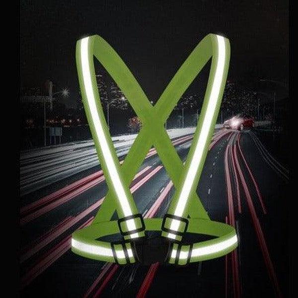 חגורת גוף זוהרת מתכווננת עם פסים מחזירי אור לעבודה – תמונה 4