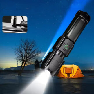 פנס LED נטען עוצמתי ועמיד במים עם טעינת USB