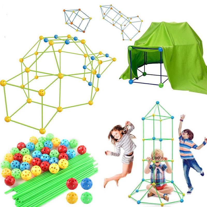 ערכת בניית אוהל לילדים לפיתוח יצירתיות ומוטוריקה עדינה – תמונה 3