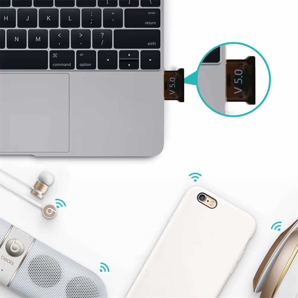 מתאם בלוטוס USB מיניאטורי למחשב - חיבור קל למחשבים, אוזניות ומדפסות – תמונה 3