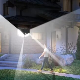 מנורת קיר סולארית עם 100 נורות LED וחיישן תנועה IP65