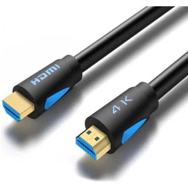 כבל HDMI 4K איכותי בתקן 2.0 עם חיבורים מוזהבים