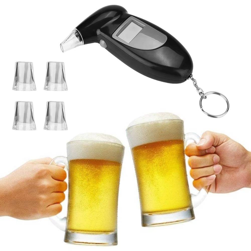 ינשופון לבדיקת אלכוהול עם תצוגת LCD ומחזיק מפתחות – תמונה 3