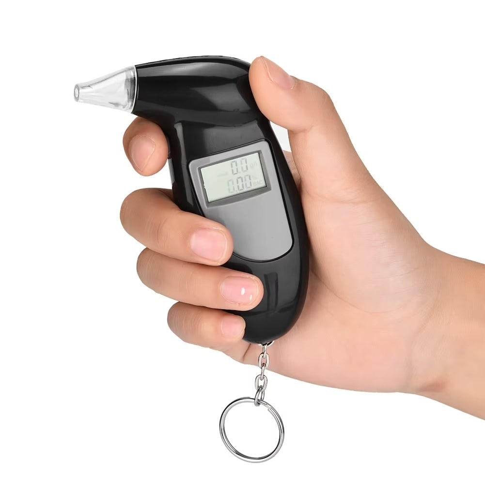 ינשופון לבדיקת אלכוהול עם תצוגת LCD ומחזיק מפתחות – תמונה 2