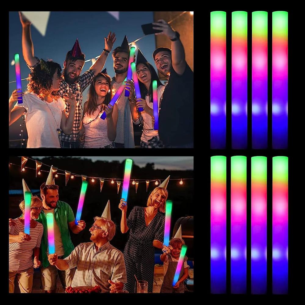 מקלות ספוג עם תאורת LED למסיבות – חבילה של 15 יחידות