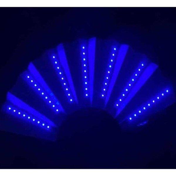 מניפה עם תאורת LED צבעונית מתקפלת למסיבות ואירועים – תמונה 2