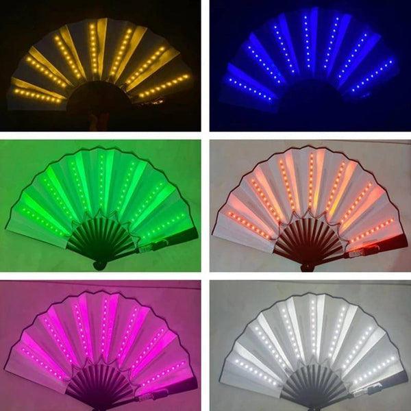 מניפה עם תאורת LED צבעונית מתקפלת למסיבות ואירועים – תמונה 4