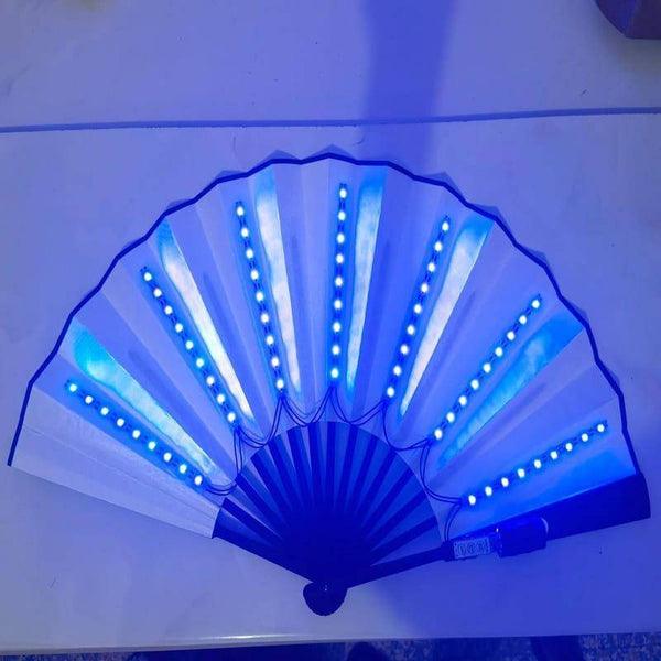 מניפה עם תאורת LED צבעונית מתקפלת למסיבות ואירועים – תמונה 5
