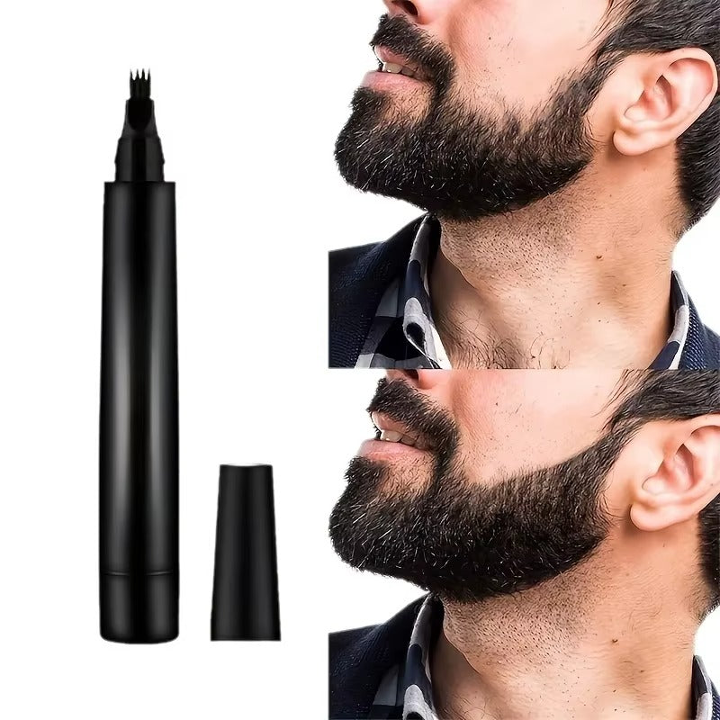 עט ומברשת למילוי זקן - ערכת טיפוח מקצועית לזקן מלא ואחיד למראה גברי ומטופח – תמונה 2