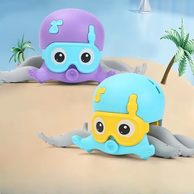 צעצוע תמנון לאמבטיה צף ושוחה - פעלולון מושלם לילדים ללא סוללות