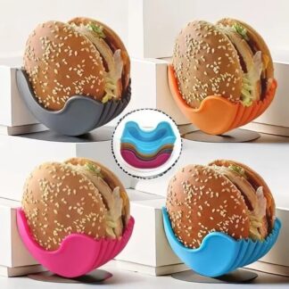 מחזיק סיליקון המבורגר להגשה נוחה - מונע לכלוך ומתאים למדיח כלים
