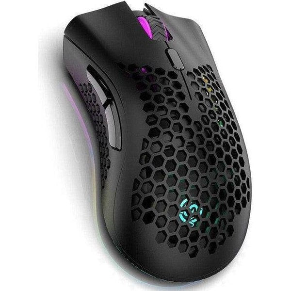 עכבר גיימינג אלחוטי ארגונומי נטען עם תאורת RGB ו־DPI מתכוונן