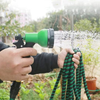 צינור גינה מתכווץ ונמתח פי 3 עם אקדח מים ב־7 מצבים