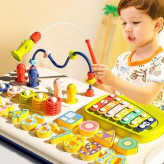 משטח פעילות לילדים עם שולחן למידה ומשחק דייג מגנטי