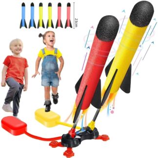 משגר טילים לילדים מקצף רך - צעצוע חינוכי ללא סוללות, משגר עד 20 מטר