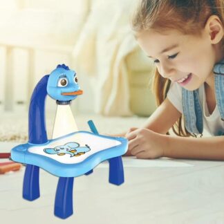 שולחן ציור לילדים עם מקרן חכם - לוח מחיק וערכת ציור מושלמת