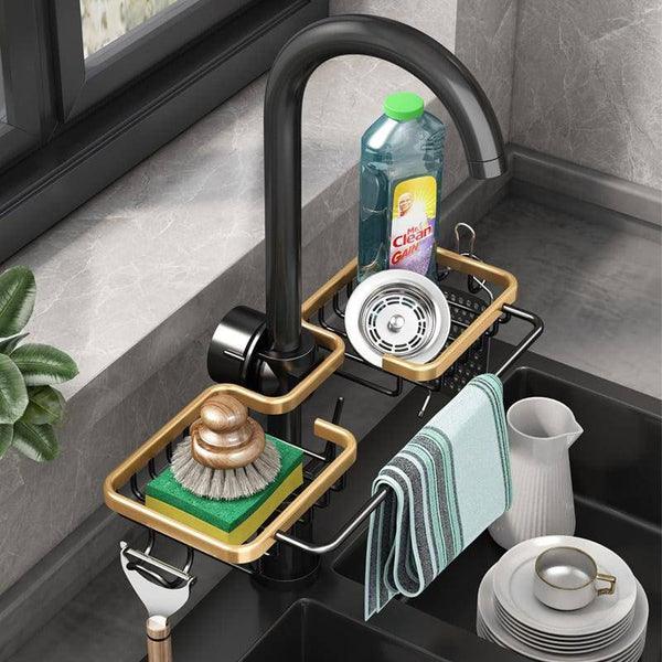 ארגונית לכיור עם תאי אחסון וניקוז למוצרי ניקיון במטבח – תמונה 2