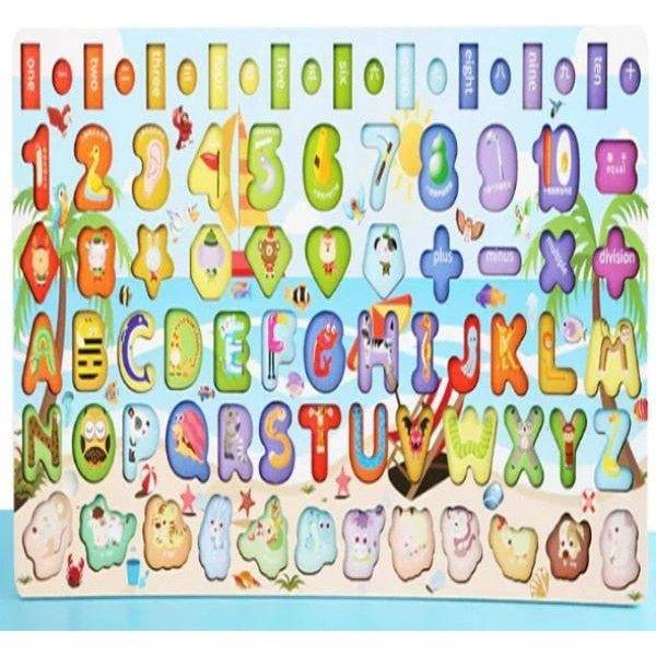 משטח פעילות לימודי לילדים מעץ - חשבון, אנגלית ומשחקי התאמה לגילאי 3+ – תמונה 2