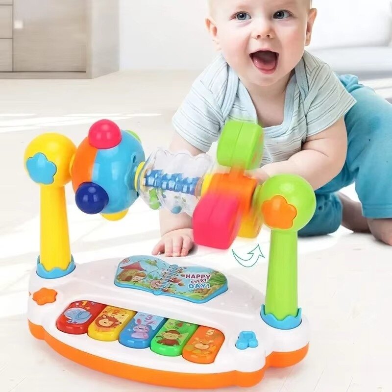 מקלדת פסנתר מוזיקלית לילדים עם אורות וצלילים - צעצוע חינוכי מפתח יצירתיות – תמונה 2