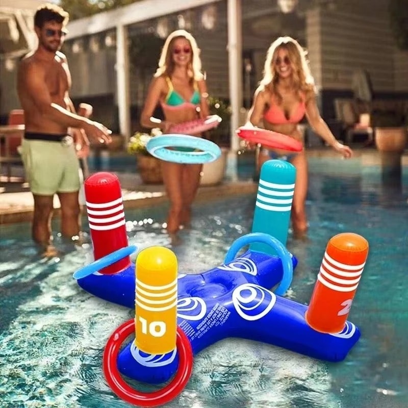 משחק מתנפח השחלת טבעות וחישוקים לבריכה - כיף משפחתי מובטח לקיץ – תמונה 2