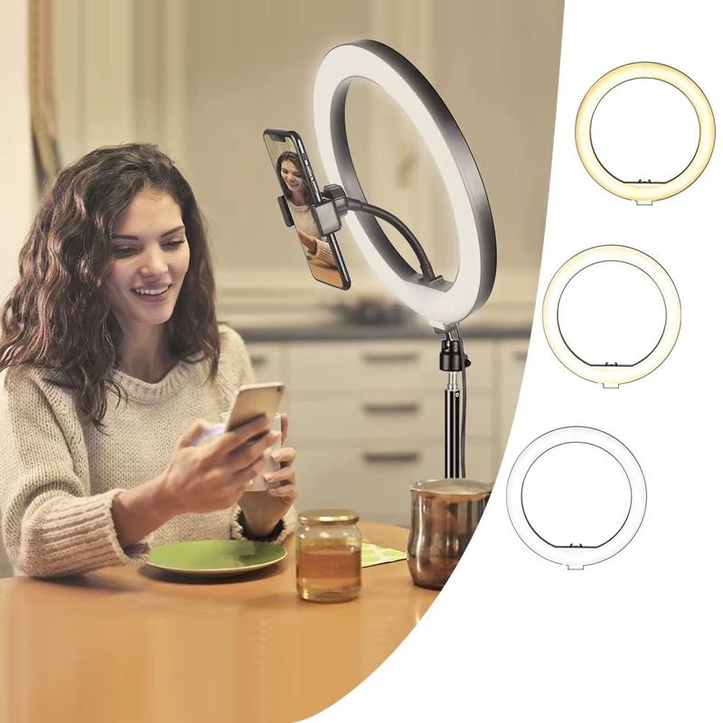 רינג לייט עם חצובה 120 ס״מ ומתקן לטלפון 360 מעלות – תמונה 2
