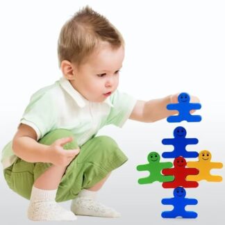 משחק חשיבה אבני בניין מעץ - 16 חלקים לפיתוח מוטוריקה וריכוז לגילאי שנתיים+