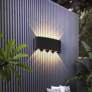 מנורת קיר אפ דאון LED לבן חם IP44 לפנים וחוץ - עיצוב מודרני מוארך