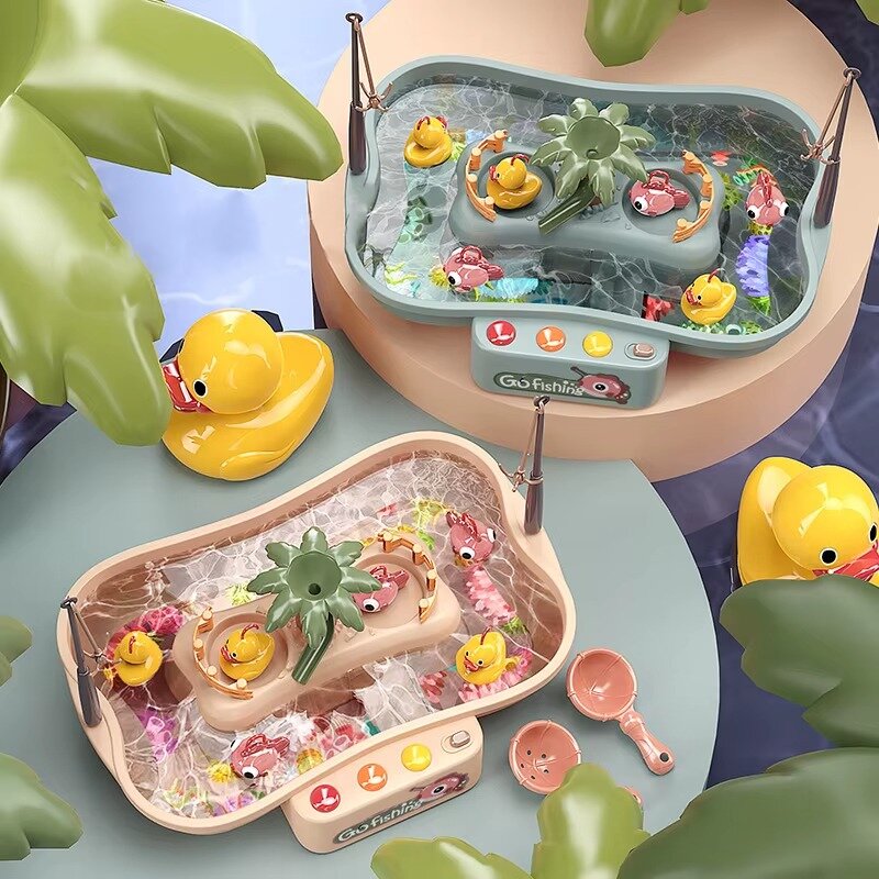 משחק דייג ברווזים זוגי לילדים עם מזרקת מים, מוזיקה ותאורה - גילאי 3+ – תמונה 2