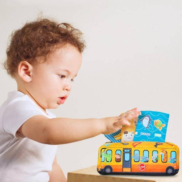קופסת ממחטות לתינוק צעצוע חינוכי לפיתוח מוטוריקה עדינה וזיהוי צבעים, מגיל 6 חודשים – תמונה 3