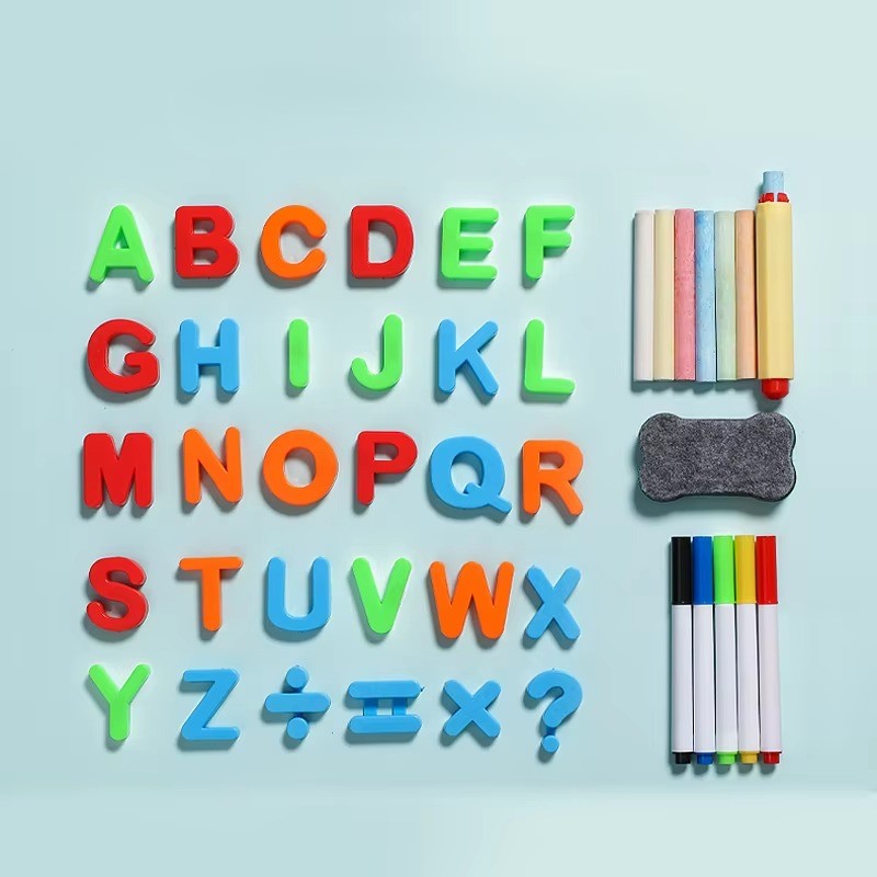 לוח ציור מגנטי לילדים דו צדדי עם לוח מחיק ומתקפל - כולל ערכת צביעה ומגנטים – תמונה 3