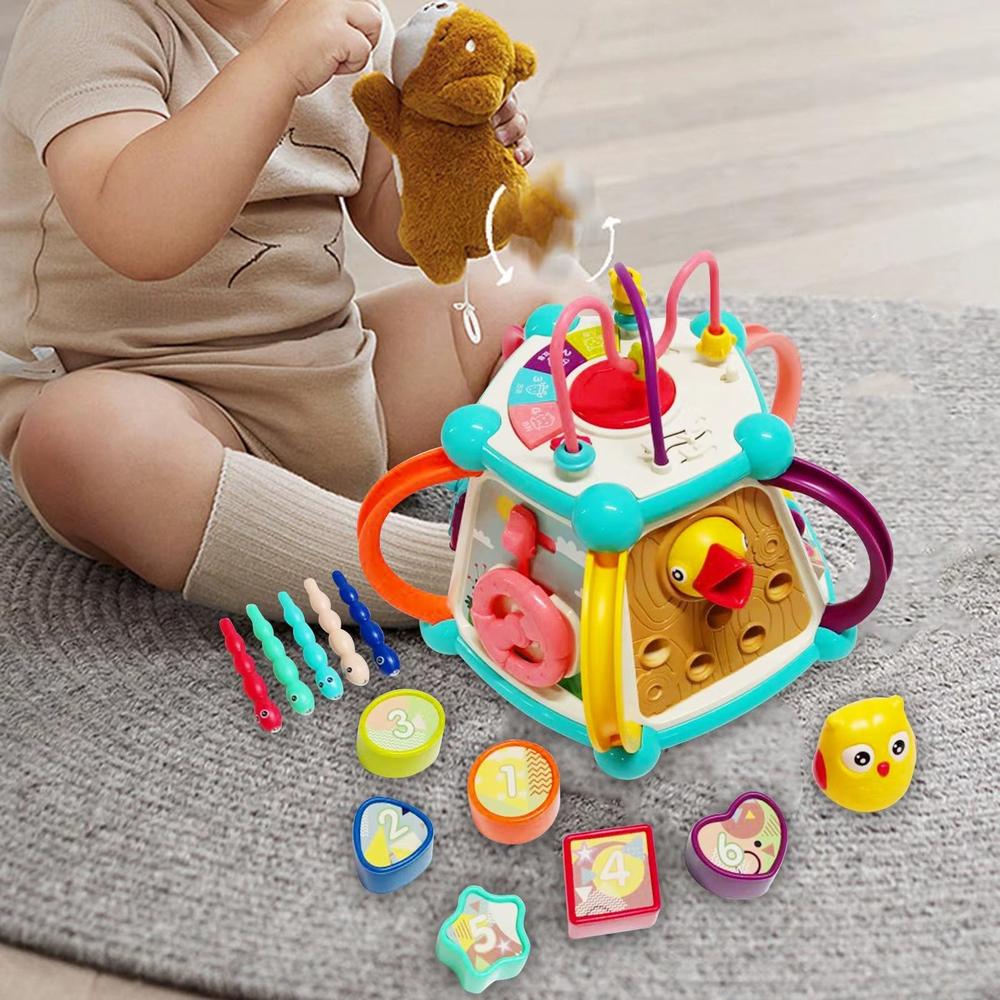 קוביית פעילות לילדים עם אורות, צלילים ומשחקי מונטסורי – תמונה 4