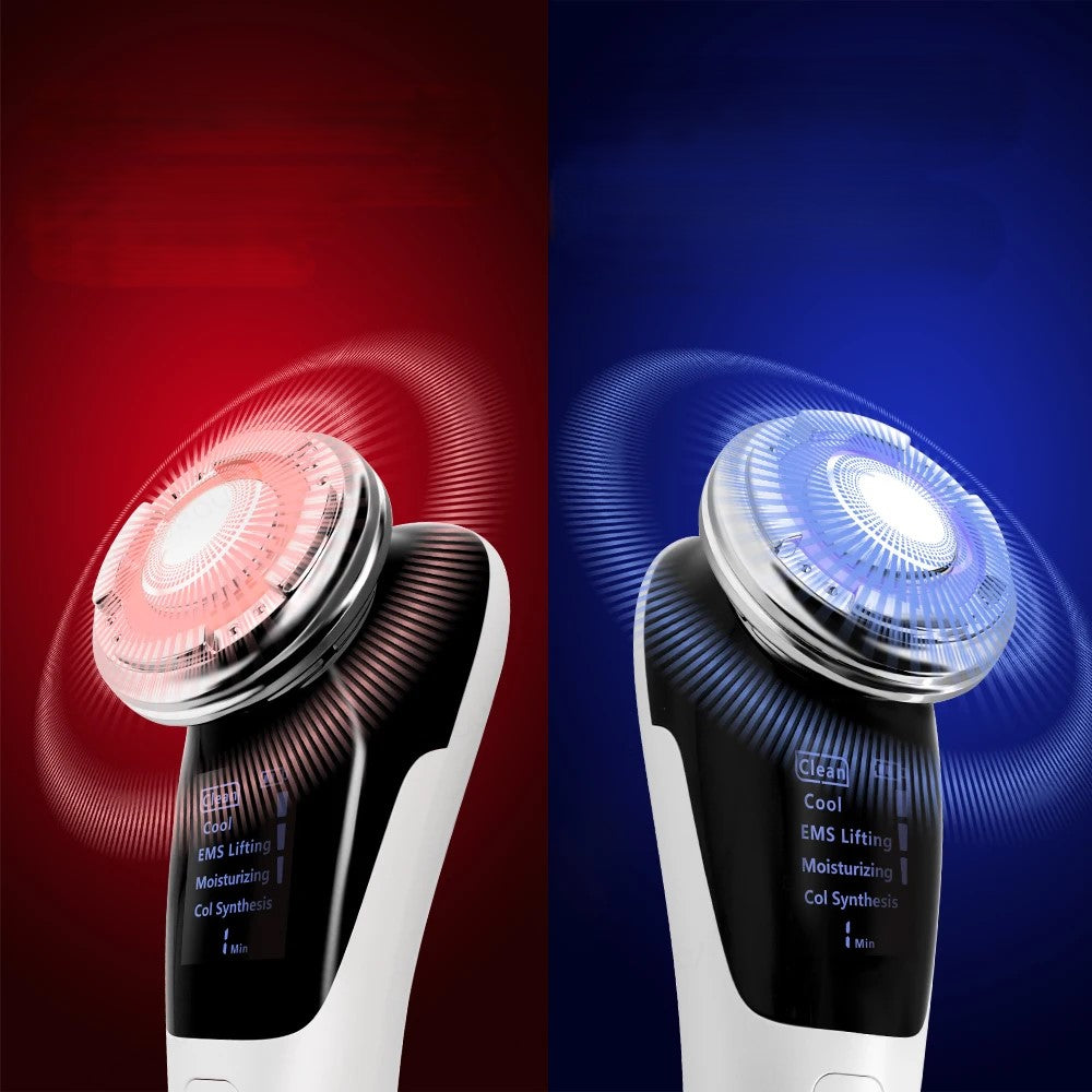 מכשיר למיצוק והחלקת הפנים בטכנולוגיית LED - אור אדום וכחול לעור מתוח ובריא – תמונה 4