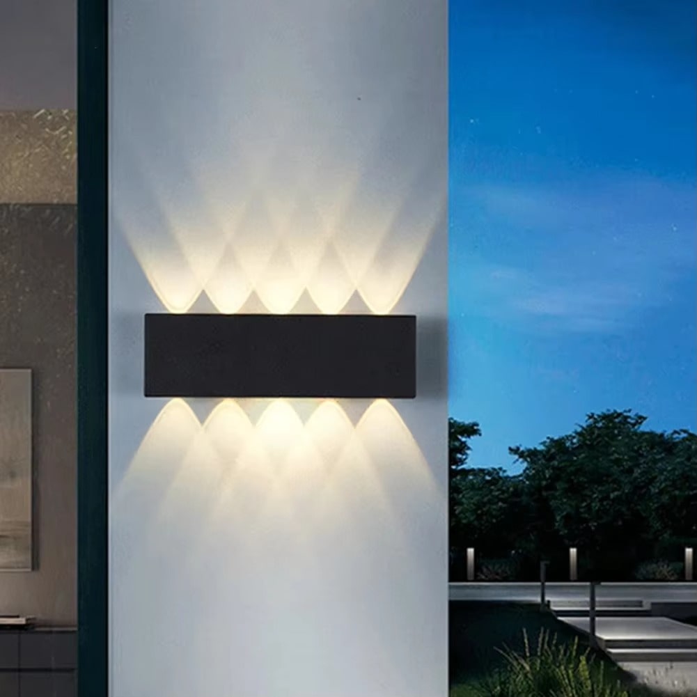 מנורת קיר אפ דאון LED לבן חם IP44 לפנים וחוץ - עיצוב מודרני מוארך – תמונה 2