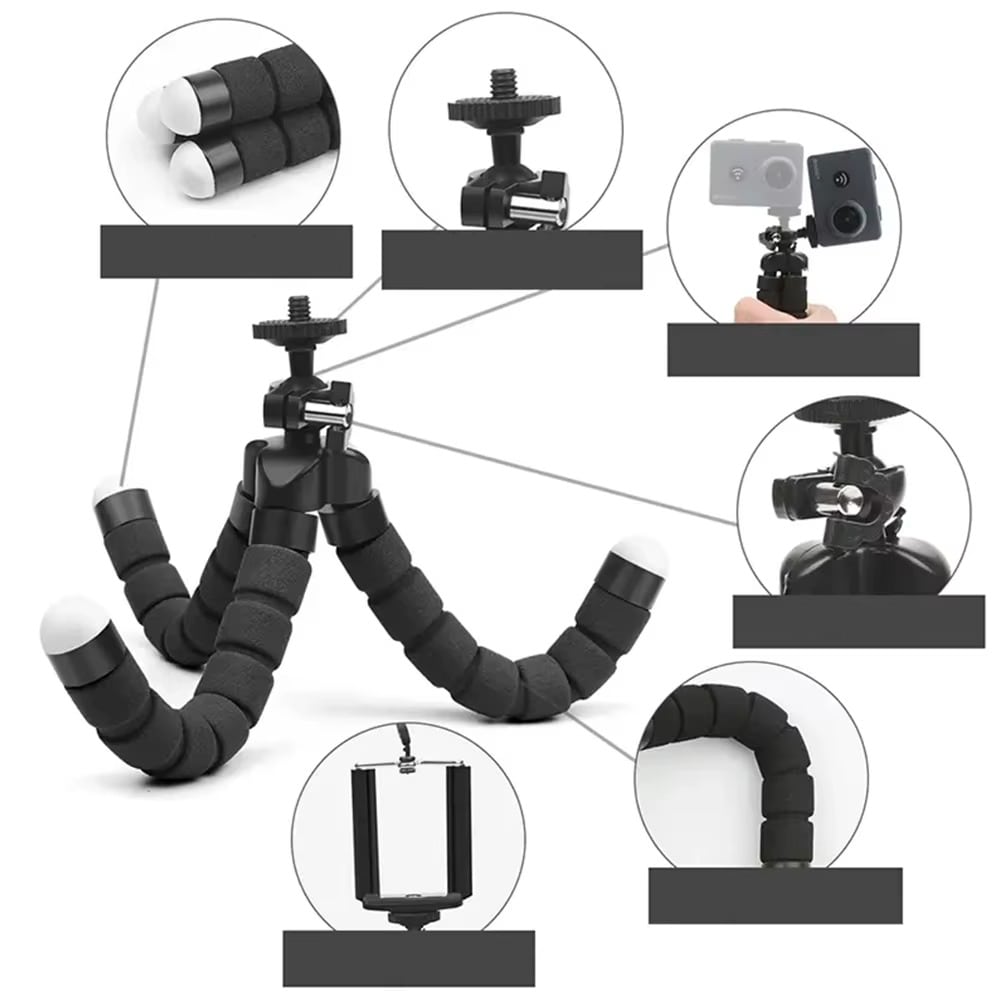 חצובה גמישה לטלפון ולמצלמה עם חיבור GoPro אוניברסלי – תמונה 5