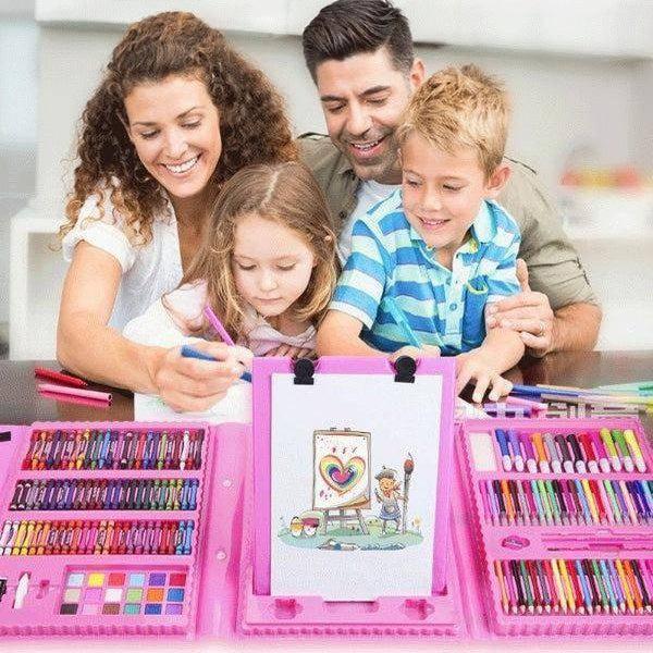 ערכת ציור לילדים מקצועית במזוודה קשיחה - מארז צבעים ענק ויצירה – תמונה 4