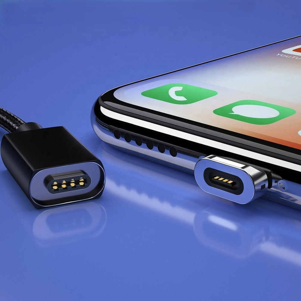 כבל טעינה מגנטי אוניברסלי לכל הטלפונים - Type C, Micro USB, iOS בחיבור 360° – תמונה 2