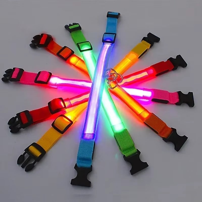 קולר LED לכלב זוהר בחושך לבטיחות ונראות מרחוק – תמונה 2