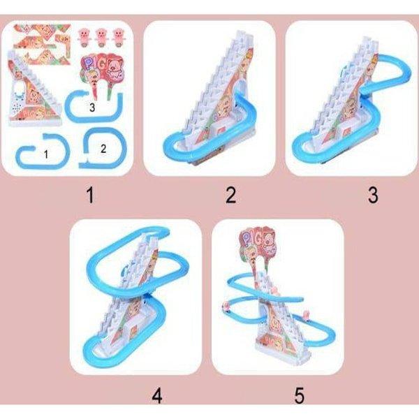 מסלול טיפוס ברווזים צעצוע מדרגות נעות למגלשת ברווזים צבעונית לילדים – תמונה 4