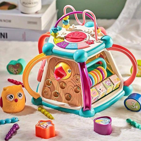 קוביית פעילות לילדים עם אורות, צלילים ומשחקי מונטסורי – תמונה 6